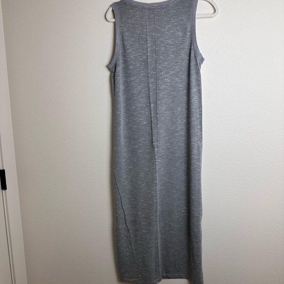 Paige sage knit midi French terry Heathered grey v neck pullover dress M - Picture 7 of 7